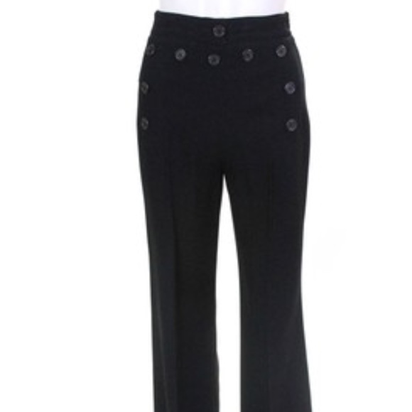 RARE Derek Lam Collection Sailor Flare Black Trouser Sz 0 - Picture 3 of 16